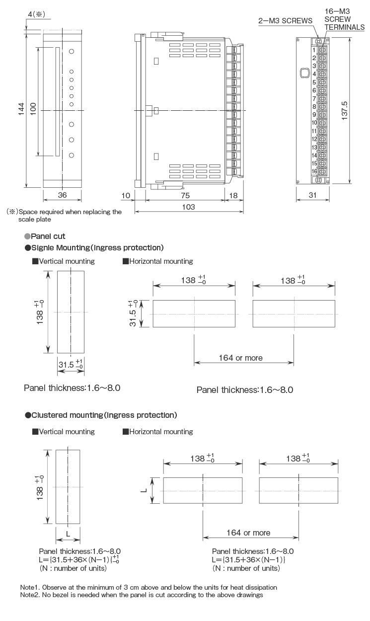 External dimensions