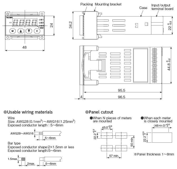 External dimensions