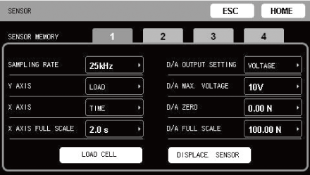 The unit can save 4 sets of settings for connected sensors