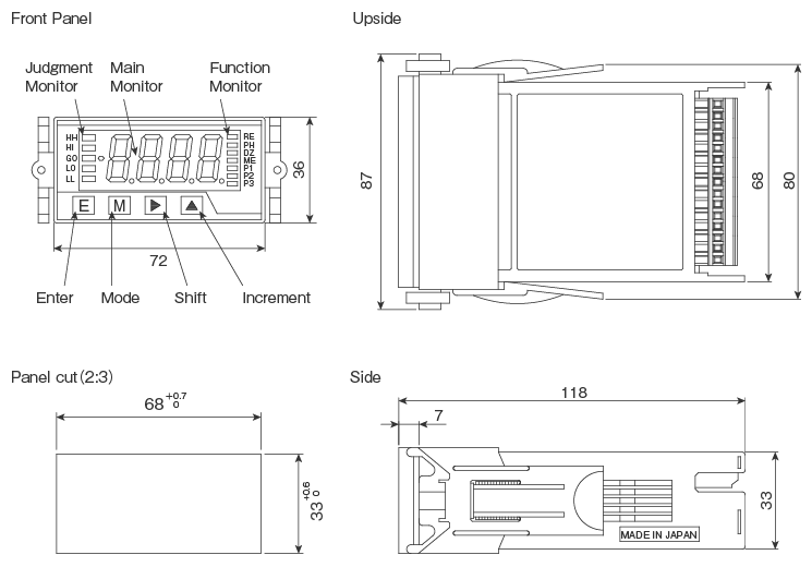 External dimensions