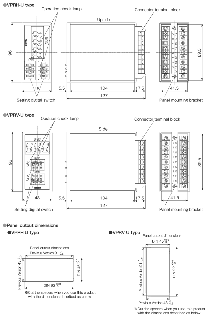 External dimensions