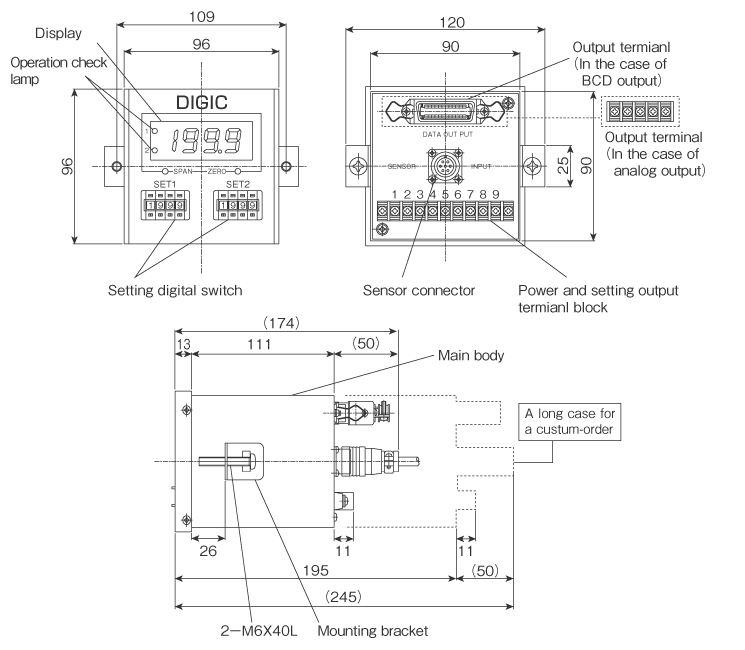 External dimensions