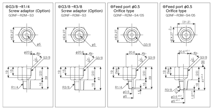 External dimensions ジョイント