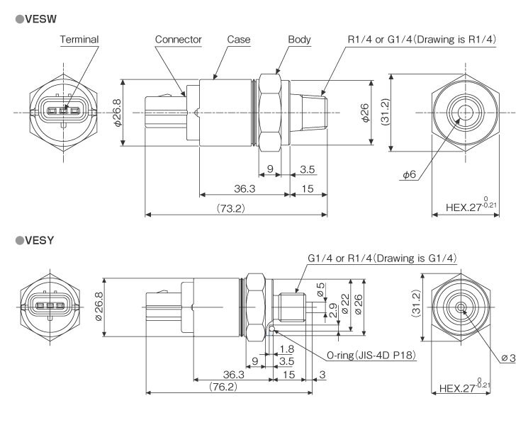 External dimensions