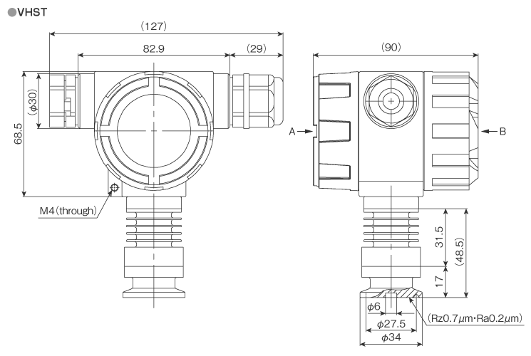 External dimensions VHST