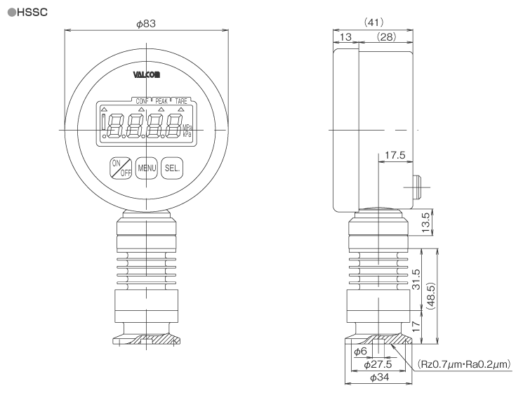 External dimensions HSSC