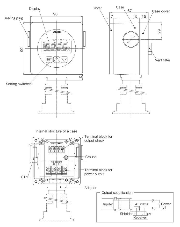 External dimensions [Sensor directly attached type]