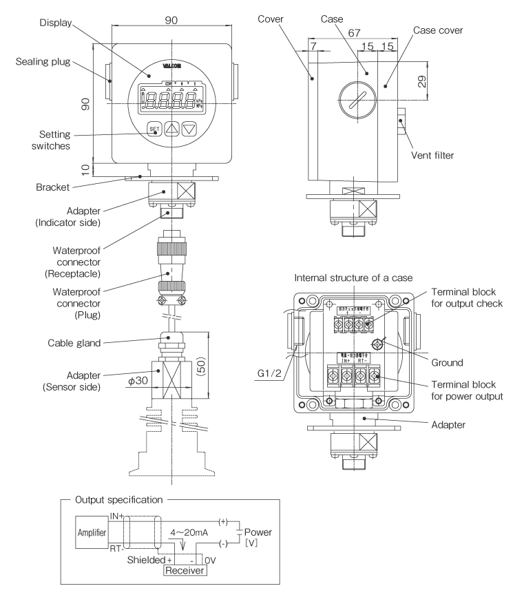 External dimensions [Sensor separate type]
