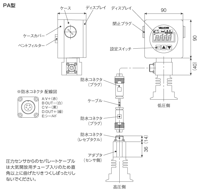 外形寸法図 PA