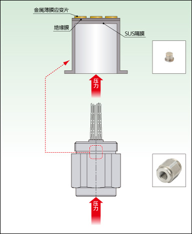 薄膜式压力传感器的结构与动作说明