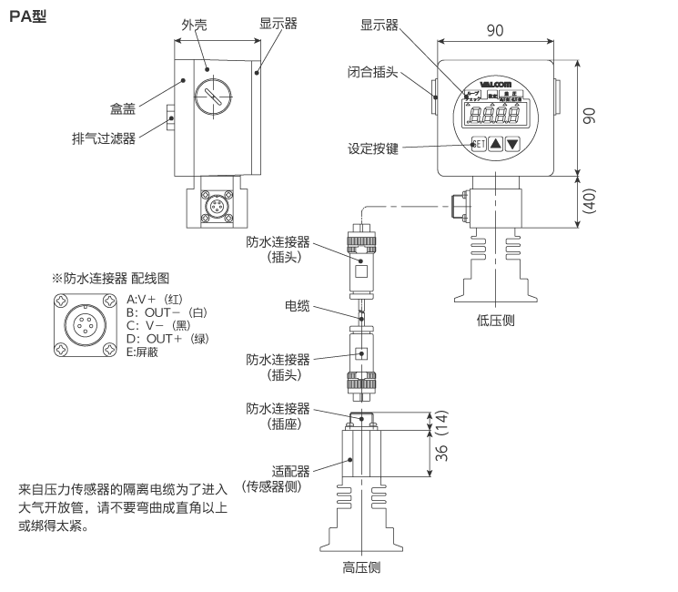 外形尺寸 PA